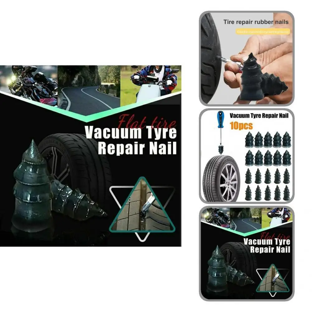 

10Pcs Tyre Repair Nail Innovative Wear-resistant Practical for Outdoor Tire Repair Nail Repair Nail