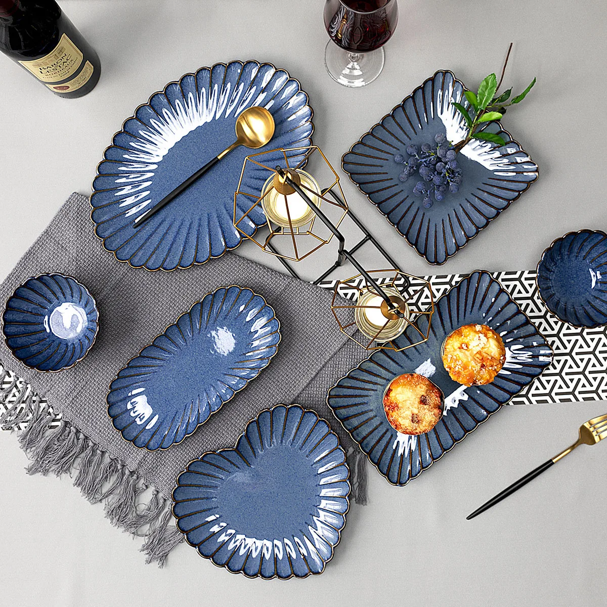 Керамическая посуда с хризантемой в японском стиле ретро блюдо домашняя тарелка