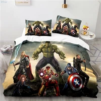 new marvel avengers bedding sets super hero iron man spider man captain america duvet cover for children boys bed birthday gifts