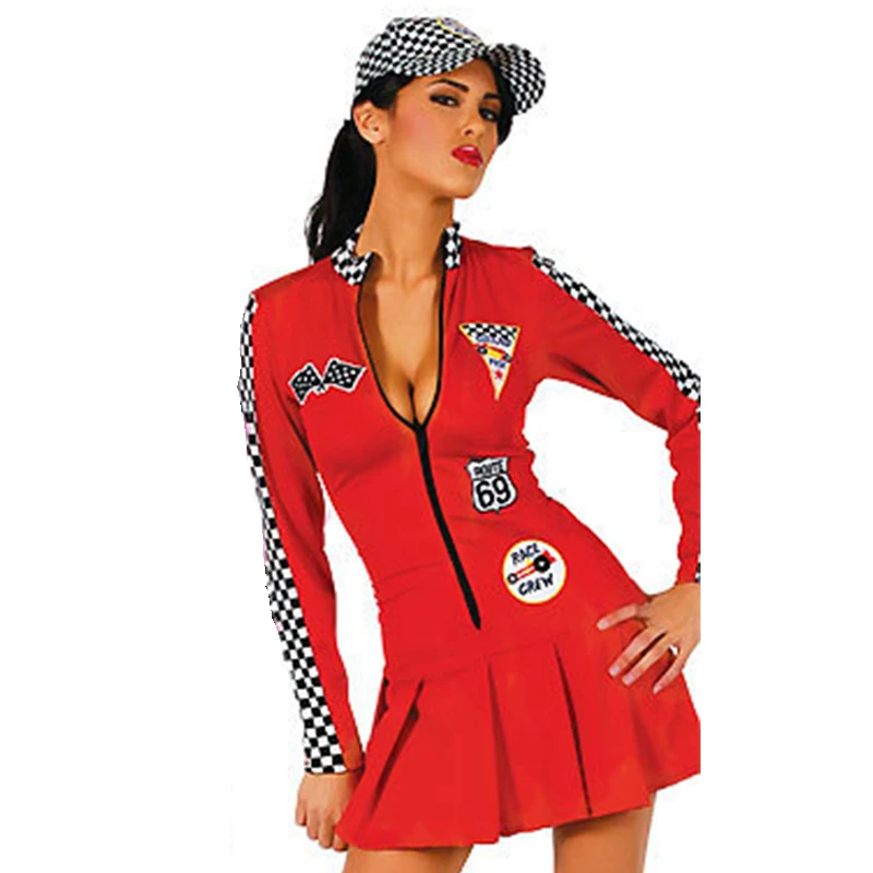 Сексуальный костюм гоночной девочки карнавальный гоночный автомобиль водитель