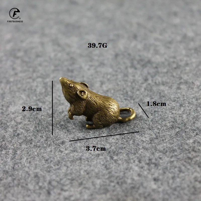 Новый Античный Зодиак из латуни статуя крысы персика украшения винтажная медная