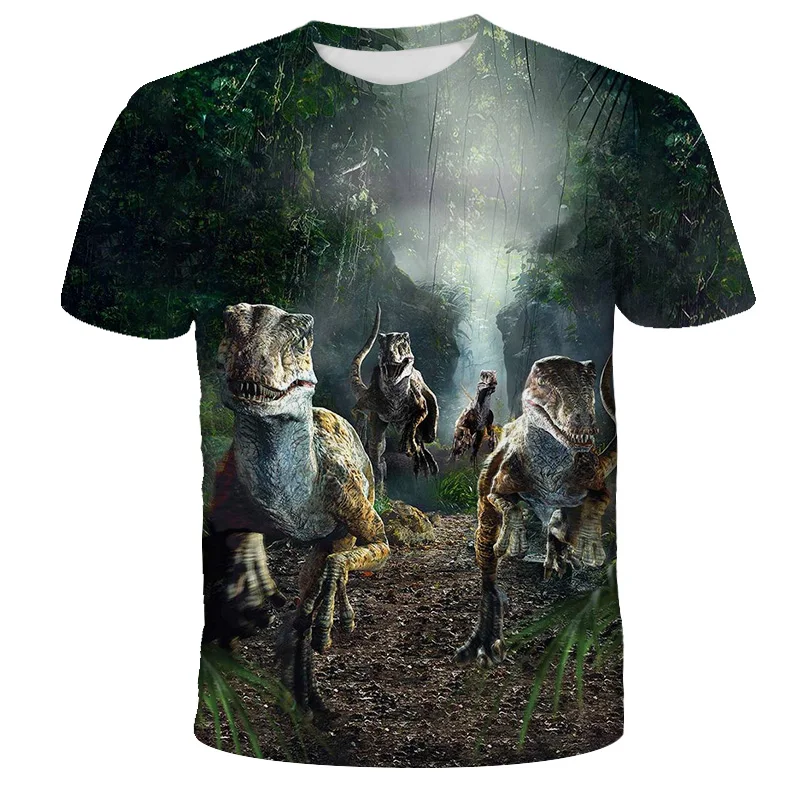 

Boy Hip Hop Fun 3d Printed Dinosaur O-Neck T-Shirt Teen Summer Fashion Top Boys And Girls Oversized Streetwear