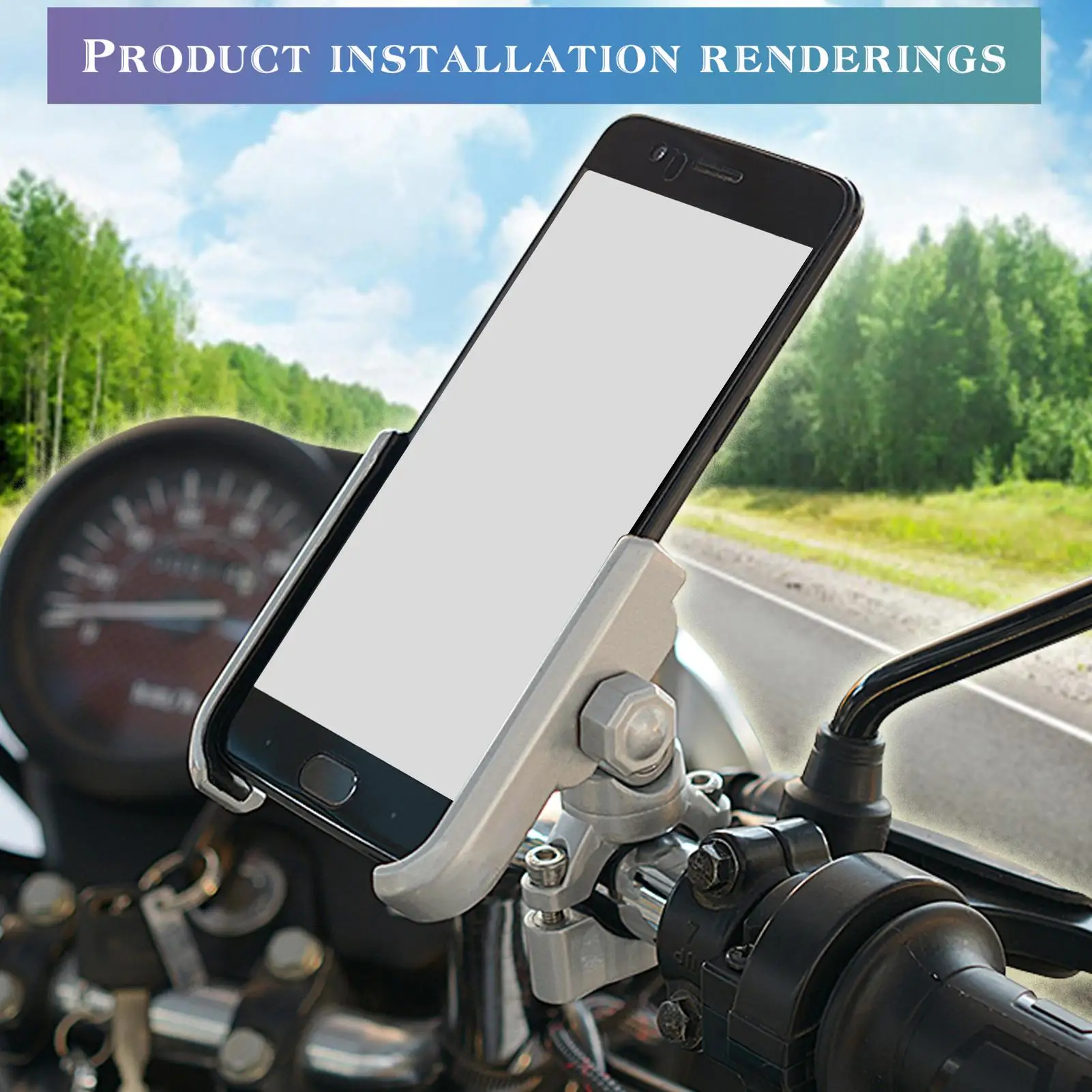 

360 Degree Rotatable Motorcycle Phone Holder Mount Handlebar Bicycle Shock-Absorbing Mobile Phone Holder For iPhone Samsung 2020