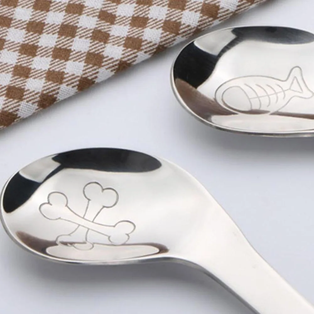 Cuchara de alimentaci&oacute;n para ni&ntilde;os, nuevo estilo, cuchara segura para beb&eacute;, cuchara curva de acero inoxidable, vajilla de pr&aacute;ctica para beb&eacute;-5
