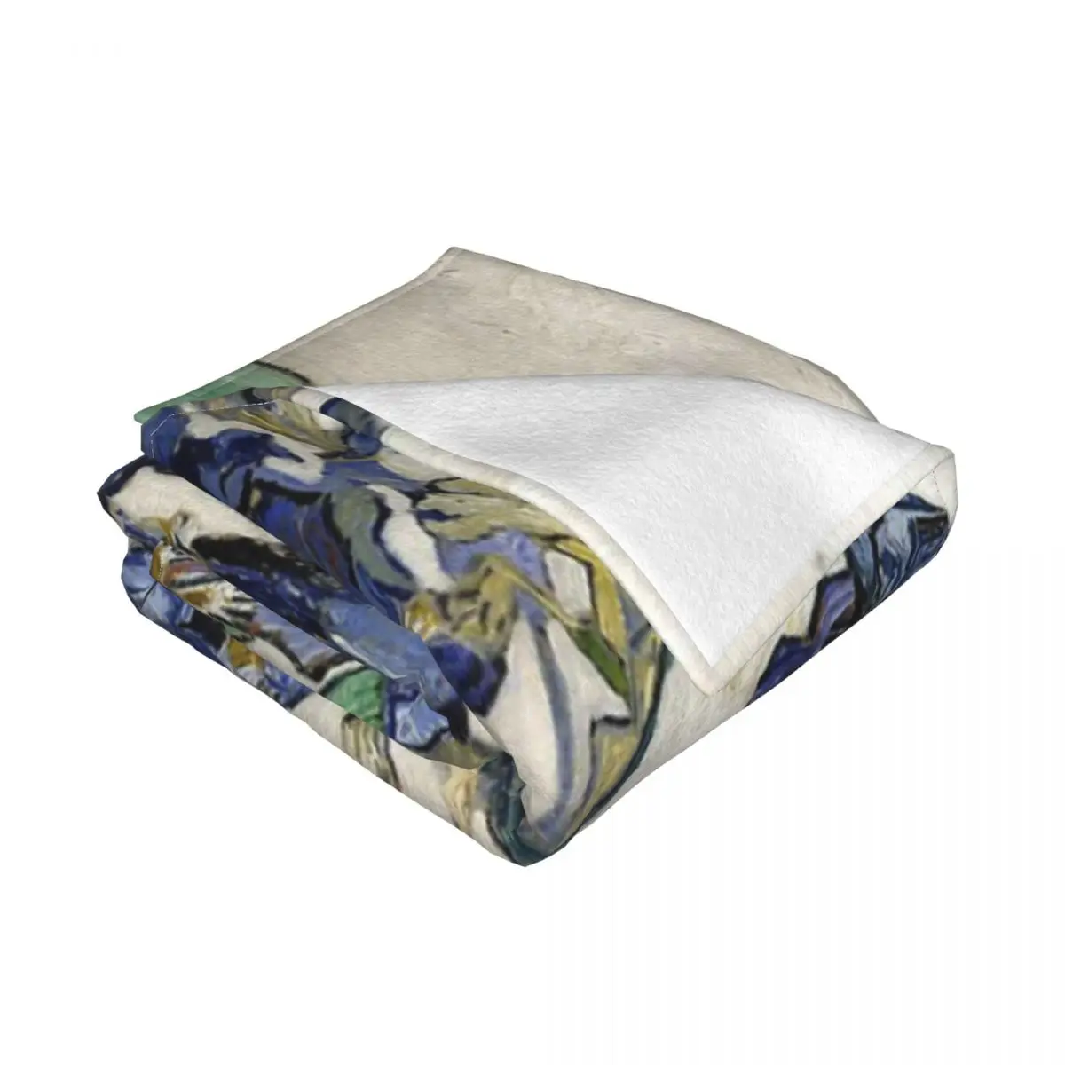 Manta a cuadros con capucha de Vincent Van Gogh para la cama, manta con estampado de los Irises, a cuadros, con capucha-2