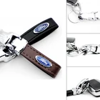 Автомобильный значок с леопардовой головой кожаный брелок для ключей держатель для Брелока Для фотоэскорт фокус 1 фокус 3 Фокус 2 автомобильные аксессуары