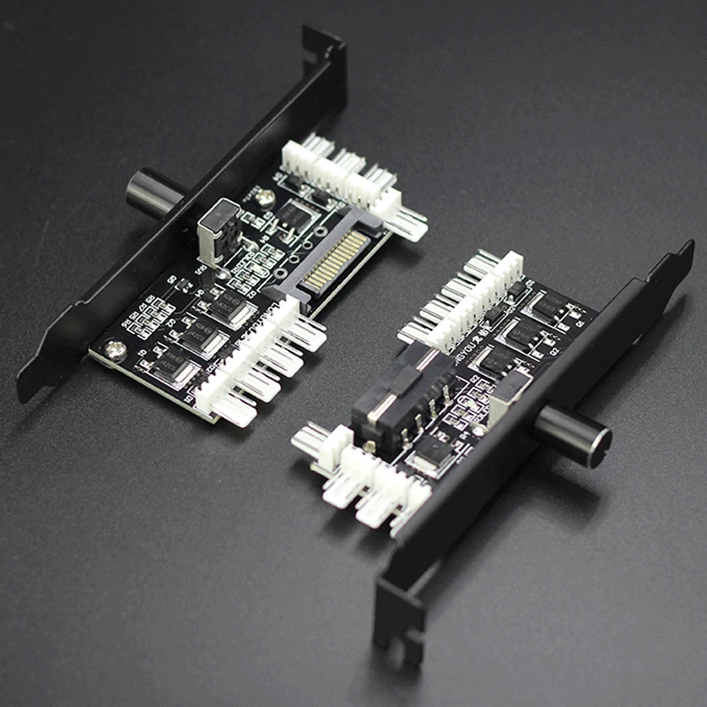 

CPU Case Fan Speed Controller PCI 8 Channels Cooling Fan Hub for CPU Case HDD VGA PWM Fan PCI Bracket Power Computer Parts 4Pin