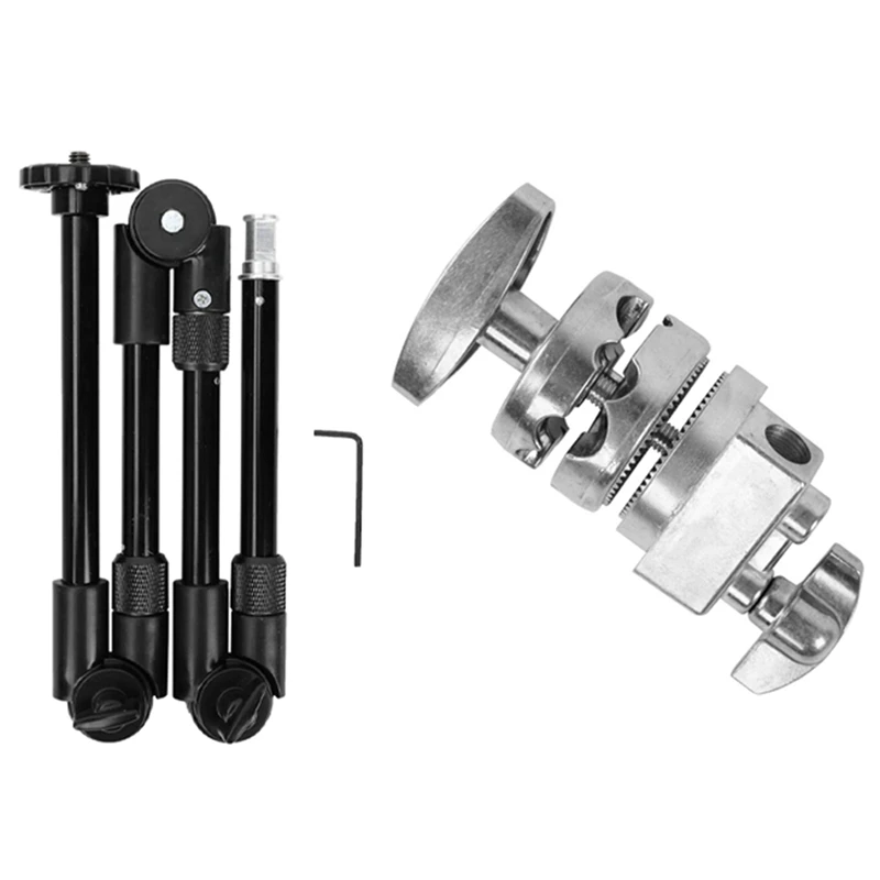 

Grip Head C-Type Photography Magic Head Turntable Adapter with S-096 Four-Section Adjustable Articulated Magic Arm