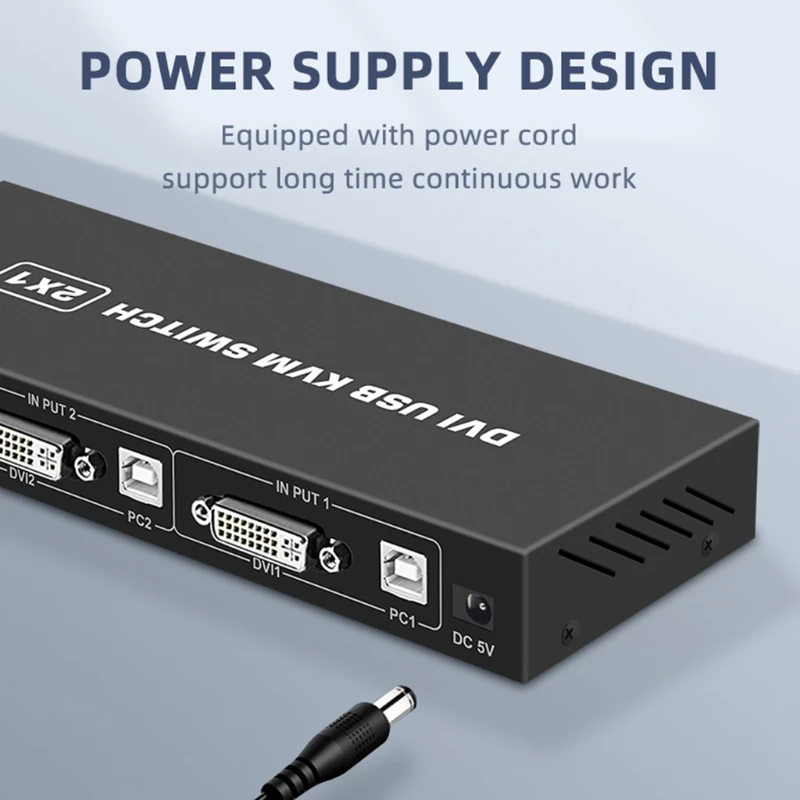 KVM переключатель USB 2 в 1 выход DVI док-станция для совместного использования