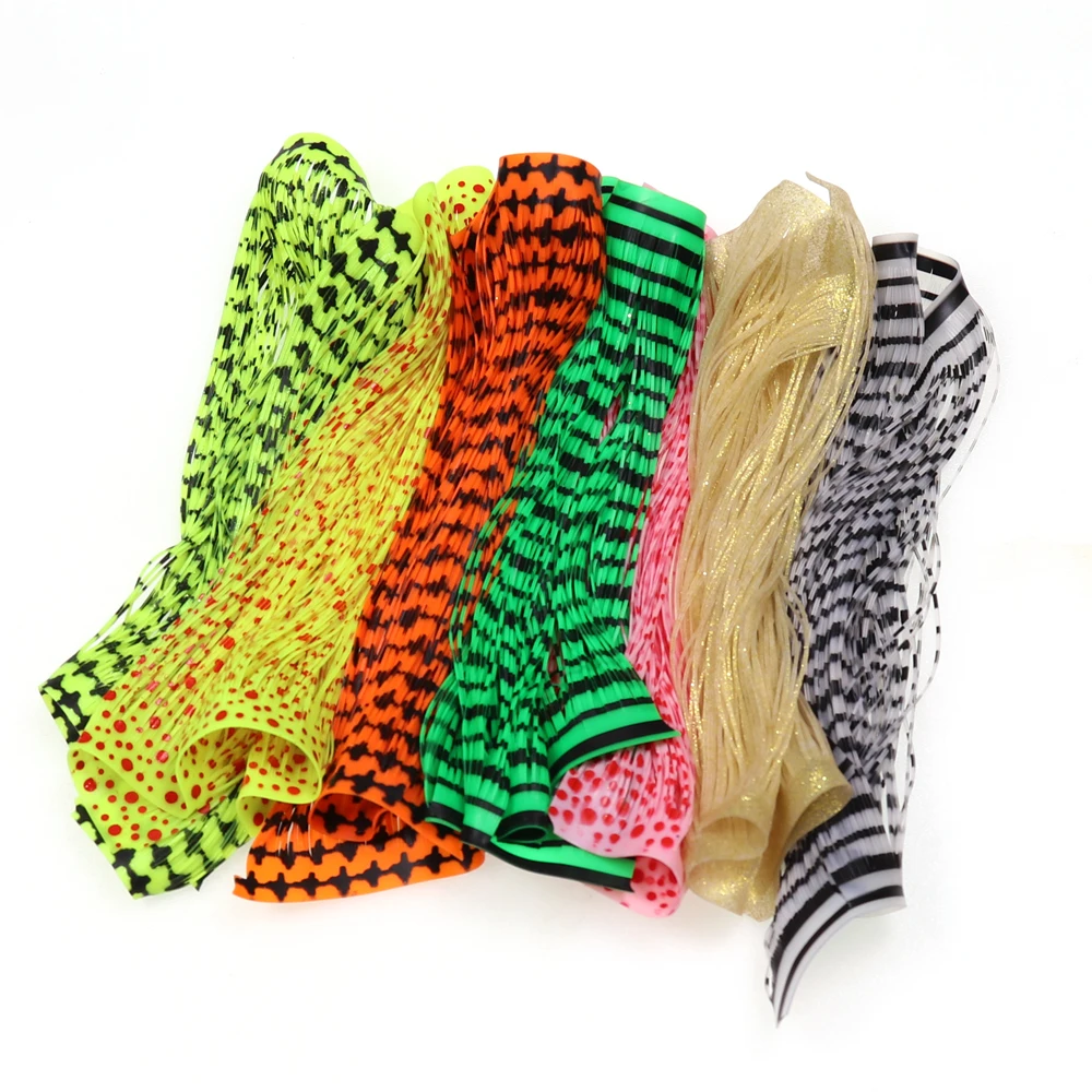 Vampfly 1Pcs Grizzly Barred Rubber Legs Fly Tying Silicone Skirts Streamer Zonker Nymph Rubber String Fly Tying Material