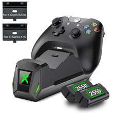 Controller Charger for Xbox one/ One X/One S /Series X & S Elite Controllers,Dual Charging Station with 2x2550mAh Battery Packs