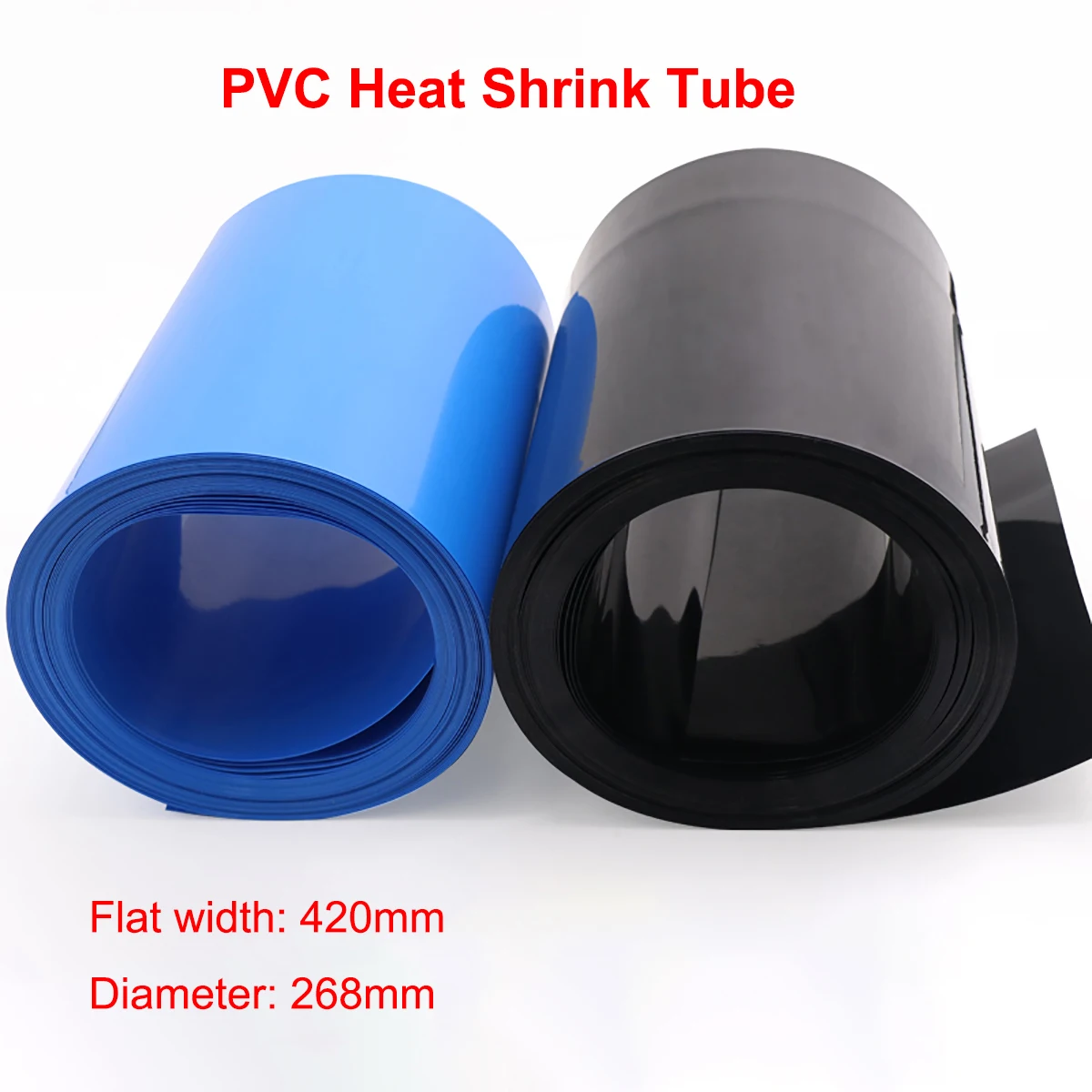 

1 Meter Width 420mm PVC Heat Shrink Tube Dia 268mm Lithium Battery Pack Insulated Film Wrap Protection Case Wire Cable Sleeve