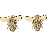 925silver needle shining little bee earrings delicate cute and playful fashion shining rhinestone girls gift wholesale luxury
