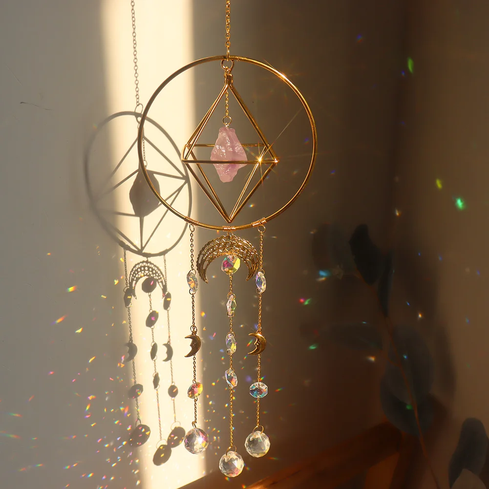 

Shining Crystal Light Catcher Prism Pendant Home Car Hanging Rainbow Maker Courtyard Garden Window Curtain Chandelier Decor Craf