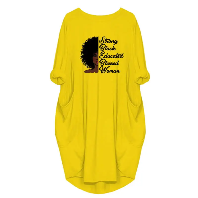 

Strong Black Educated Blessed Woman Custom Color Graphics Letters Print T-Shirt For Women T-Shirt Female Top Plus Size Tops