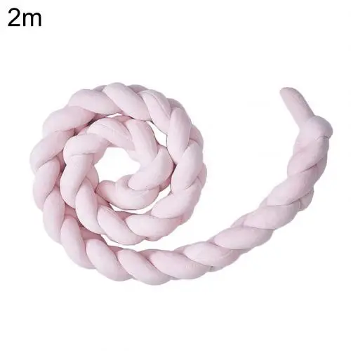 2M Pink 3 пряди, закручивание ребенка бампер кровать оплетка узел Подушка Шмель противоударный детская кроватка граница ребенок защита головы Подушка Декор кровати - Цвет: 2M Pink