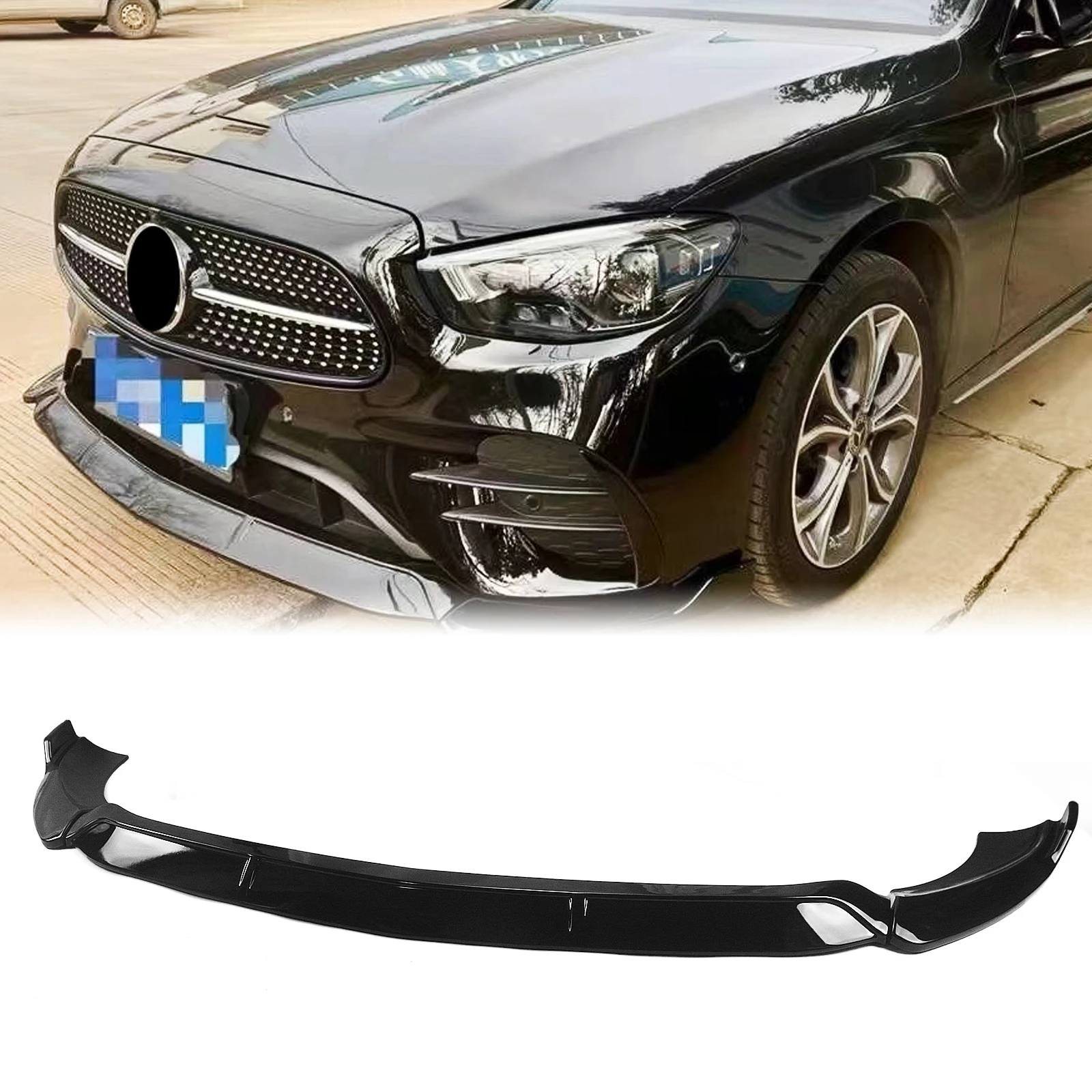 

Для Mercedes Benz W213 E-Class 2021 Sport Sedan 4-дверный передний бампер губа глянцевый черный нижний спойлер защитная пластина разделитель отделка