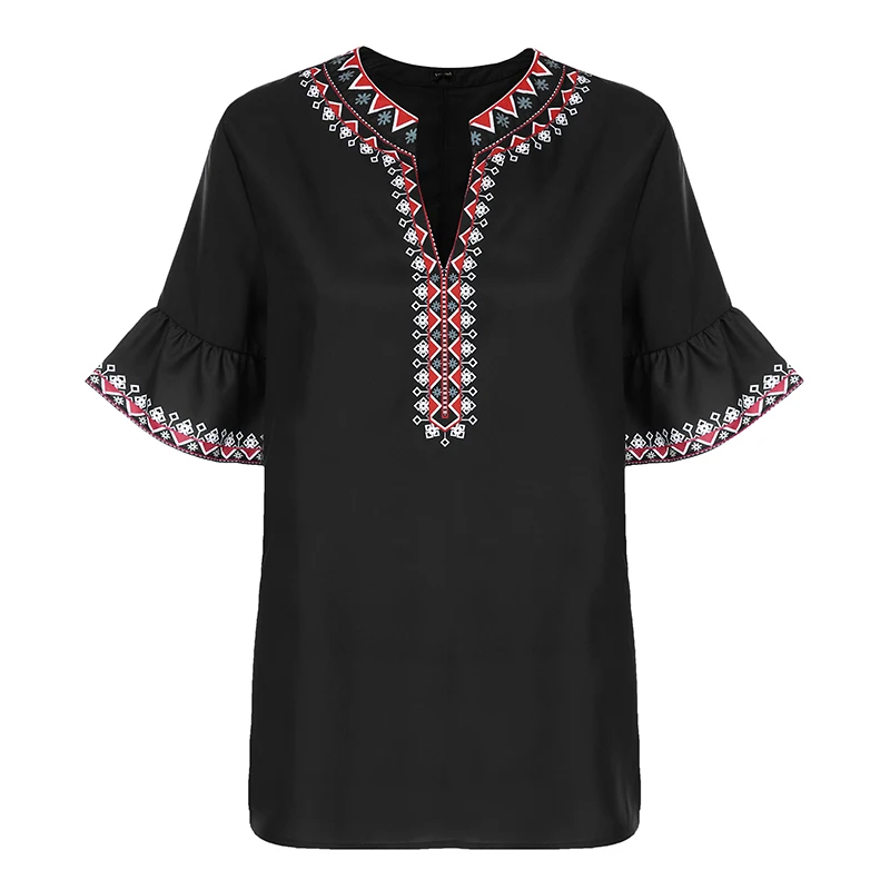 VONDA/Винтажные рубашки с коротким рукавом женские блузки летние сексуальные с v-образным вырезом Печатные Туники Повседневная Женская свободного покроя офисные топы и блузки