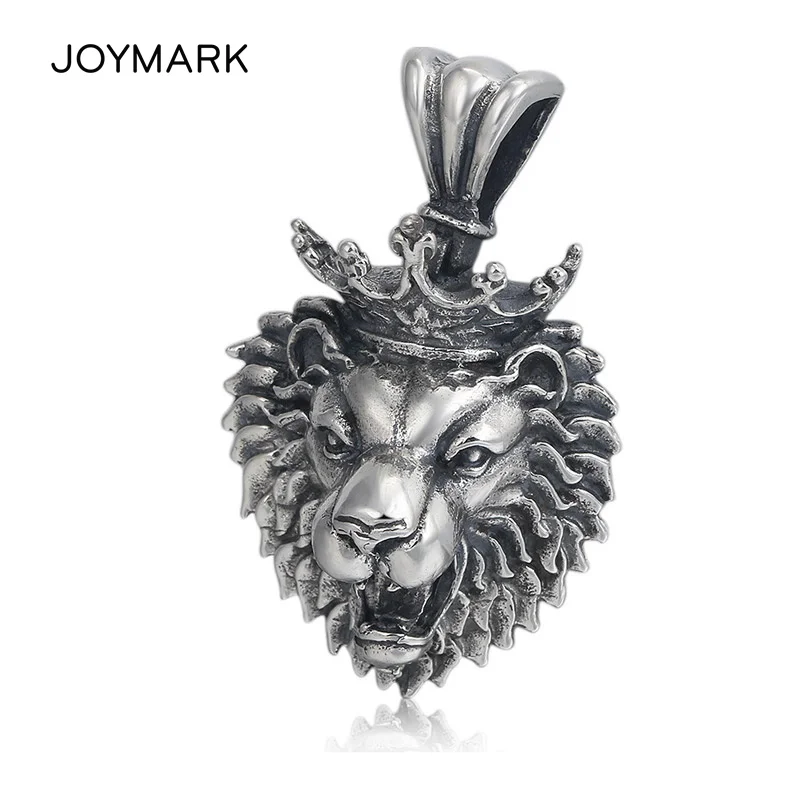 Мужской и Женский винтажный кулон в виде короны Льва из стерлингового серебра 925