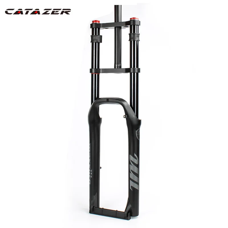 

Catazer Double Shoulder Fat Fork Rebound Adjustment Fat Bicycle 26" 4.0" Air Fork MTB Moutain Bike 26inch 135mm Magnesium Alloy