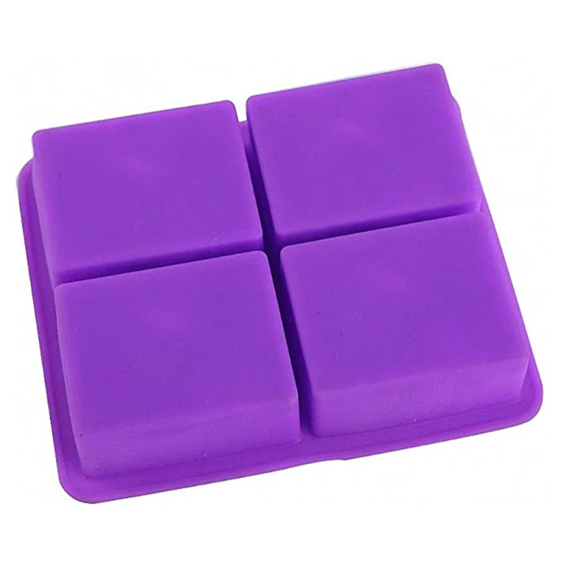 

J2HA 4-hole Wave Handmade Soap Molds Square Jelly Pudding Chocolate Mold Fondant Cake