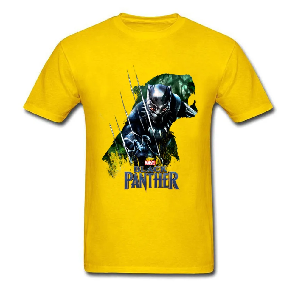 2018 Newest Marvel T Shirt Black Panther Silhouette Avengers Tees Men's Funny Cool Game Movie Tshirt For Guys White |