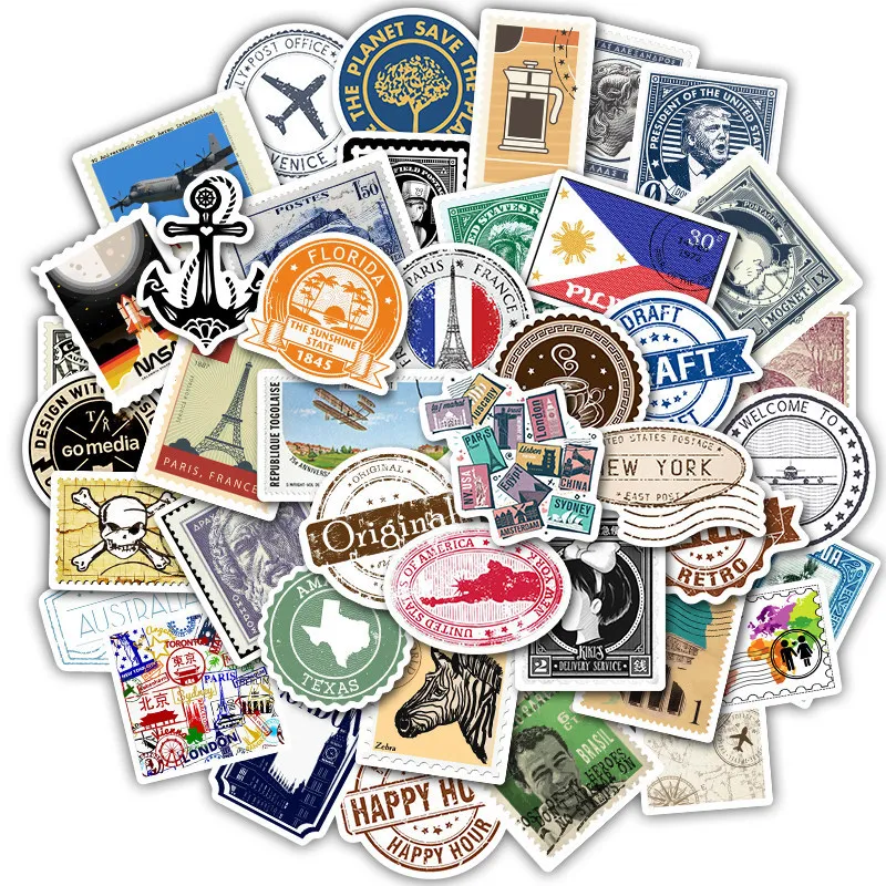

10/30/50PCS World Architecture Tourism PVC Stationery Stickers Skateboard Guitar Laptop Luggage Decal Graffiti Sticker Kid Toy