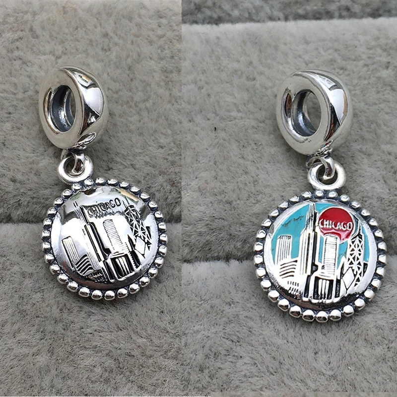 Женский кулон из серебра 2020 пробы с подвеской в виде Чикаго | Украшения и