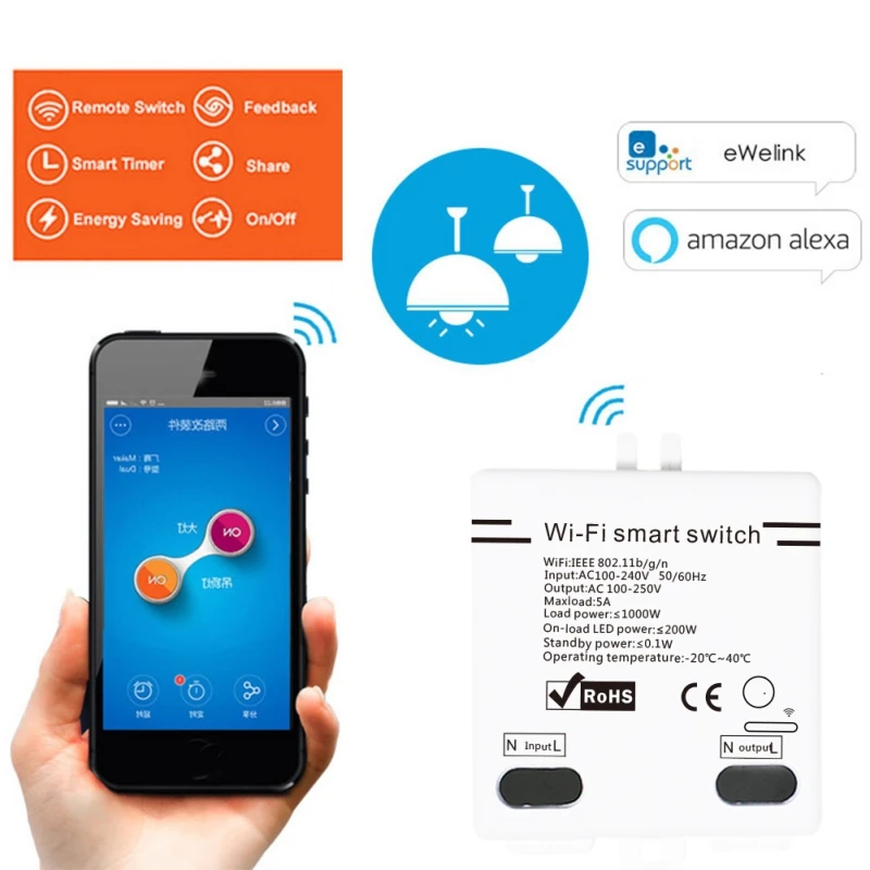 Умный пульт дистанционного управления wi-fi переключатель совместим с Alexa DIY Home для