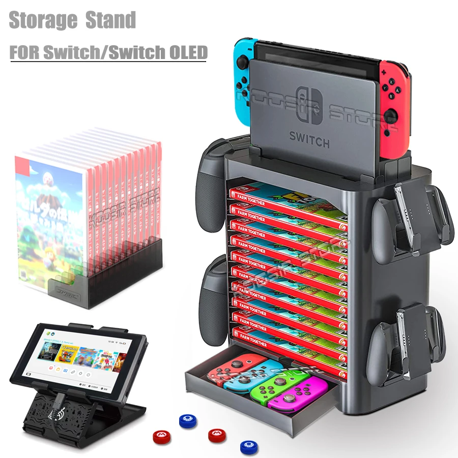 Nintend Switch/OLED/Lite Console Accessories Case Storage Stand Nintendoswitch Game CD Disc Joycon Pro Controller Holder Tower