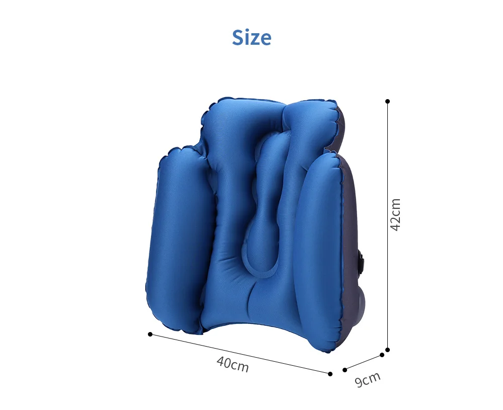 Portable Air Inflatable Waist Pillow Press Cushion Leisure Office Chair Travel Pillow Support Lower Back Cushion Storage Bag New