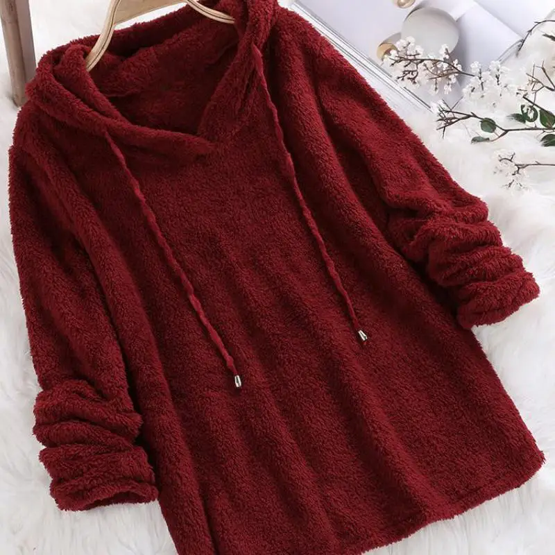 Женский однотонный пуловер с длинными рукавами