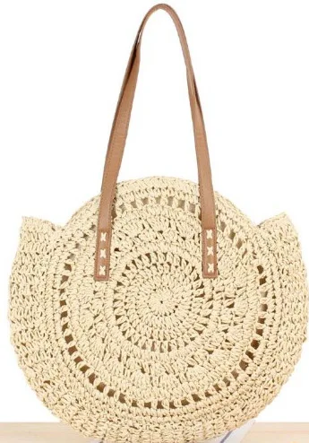 2loukong Beige REALPERKY женские летние круглые соломенные сумки женские ручные тканые круглые пляжные сумки из ротанга Женская богемная сумочка в стиле Бали через плечо - Цвет: 2loukong Beige