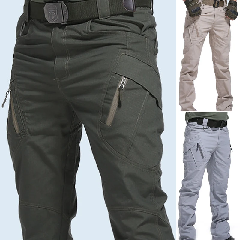 

Spring Summer Men's Pants Overalls Solid Casual Army Pockets Trousers Cargo Men Outdoor Military Male Loose Casual Pants