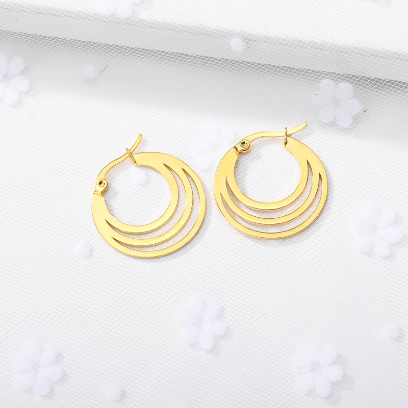 Женские серьги-гвоздики из нержавеющей стали геометрические круглые серьги