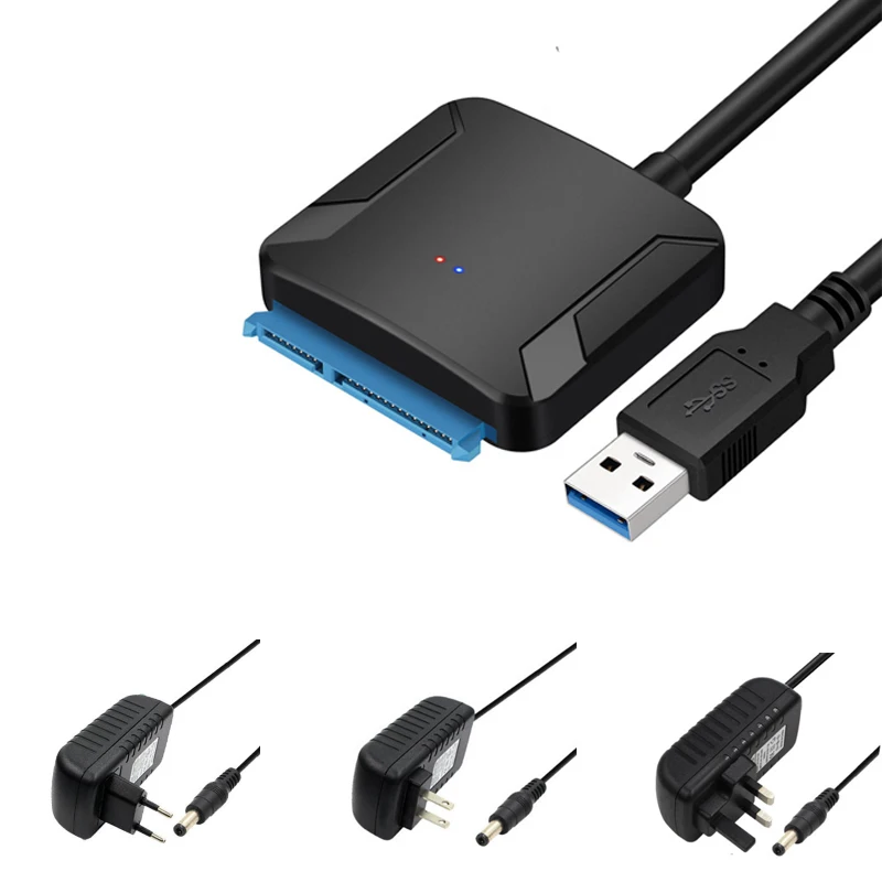 Переходник SATA на USB 3 0 с адаптером питания для ЕС США Великобритании | Компьютеры и