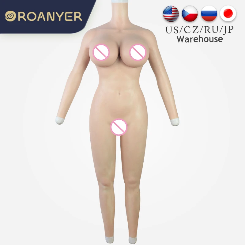Цельный силиконовый боди Roanyer H C чашкой для трансгендеров искусственная грудь с