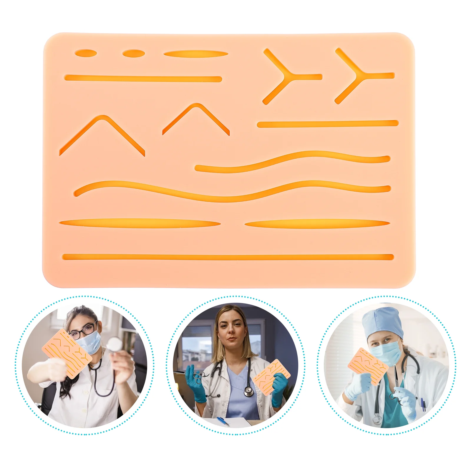 

Human Skin Suture Practice Kit Silicone Simulation Body Skin Suturing Practice Pad