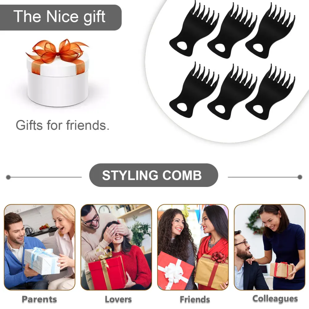 

6pcs Hair Styling Men Oil Slick Combs Plastic Haircut Salon Hairdressing Comb