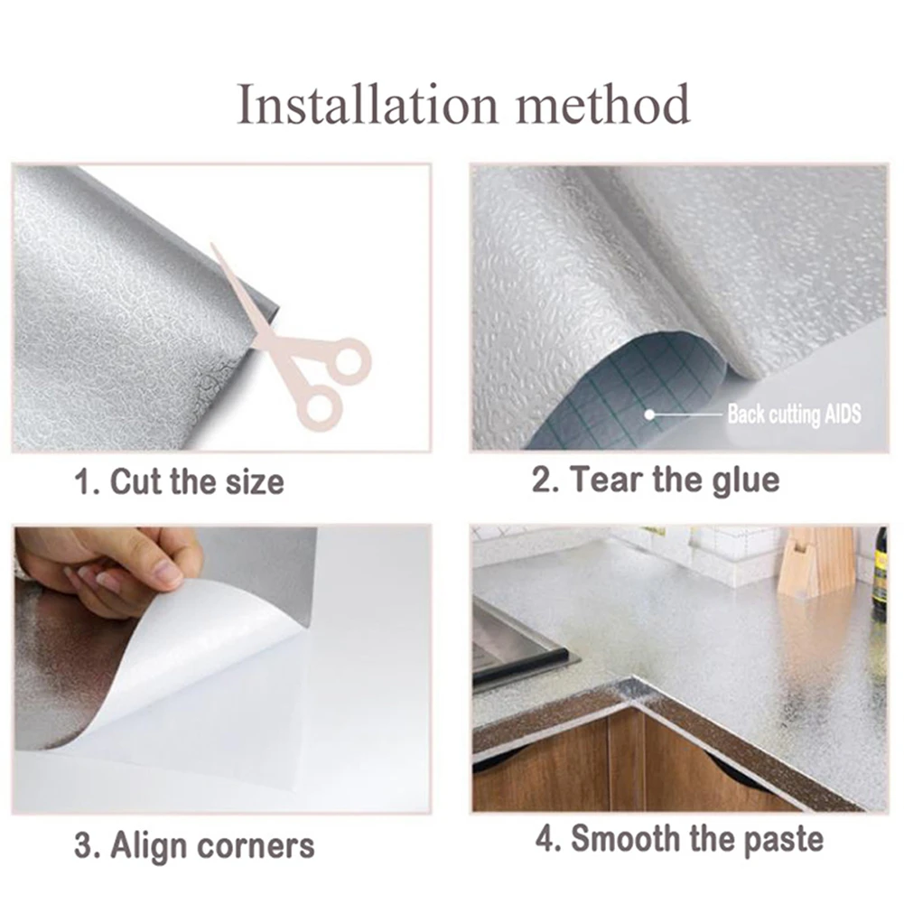 Кухня Алюминий Фольга маслонепроницаемый Стикеры Водонепроницаемая Наклейка на