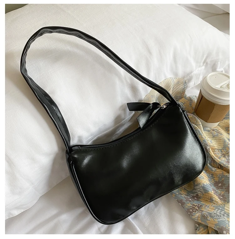 

Women's Small Shoulder Bag PU Leather Bag Mini Shoulder Bag Solid Color Handbag Female Bag