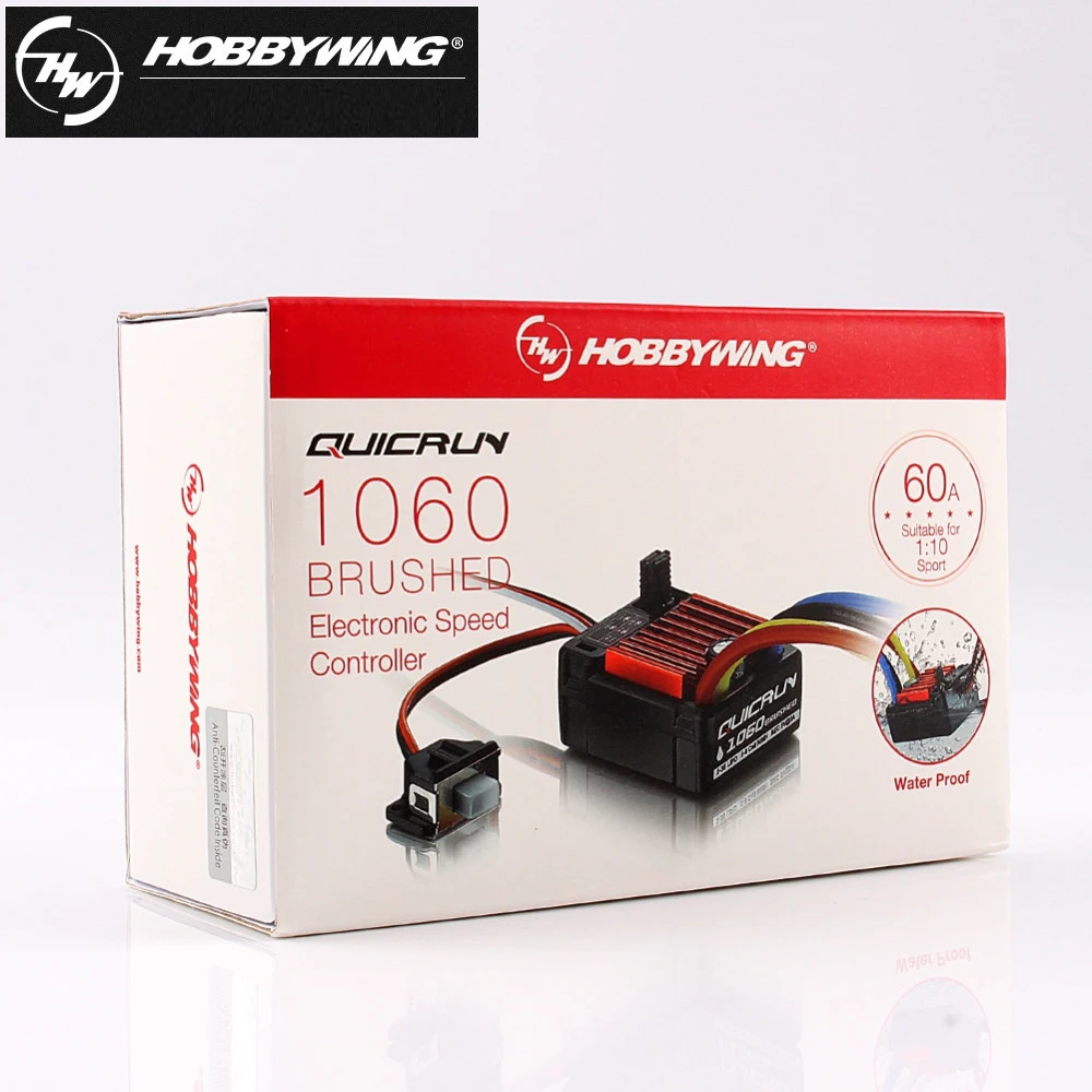 HobbyWing-Controlador electr&oacute;nico de velocidad, control el&eacute;ctrico original HobbyWing QuicRun ESC 1060 60A para coche de control remoto, Resistente al agua y al polvo, adecuado para carreras de condici&oacute;n clim&aacute;tica, 1 unidad-4