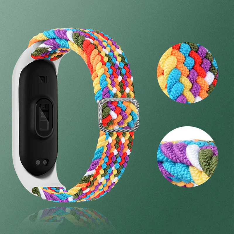 

Nylon Band for xiaomi mi band 6 5 4 solo Loop watchband Scrunchie belt bracelet on mi band 4 5 3 6 bracelets for Amazfit band 5