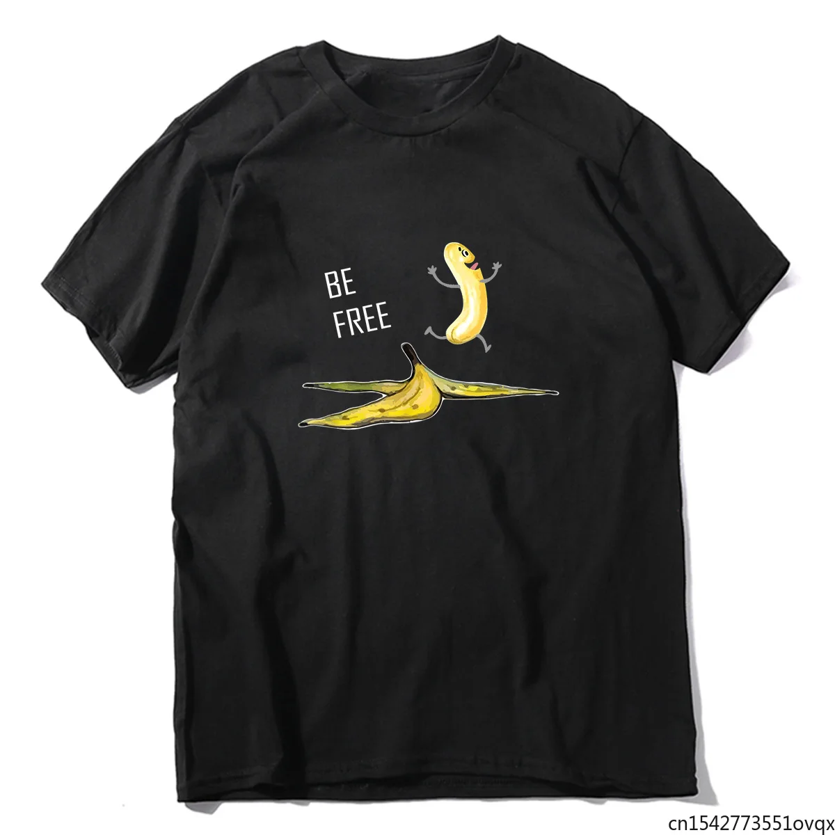 

Be Free Banana Costume Naked Banana Funny Banana Men's Novelty Oversized T-Shirt Casual Soft Tee