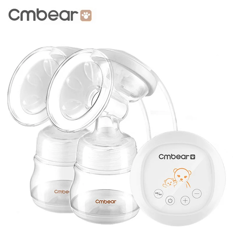 

Cmbear Baby Breastfeeding LCD Display Double Breast Pump Milk Bottle PP USB Convenient Powerful massage Breast Pumps Bottle