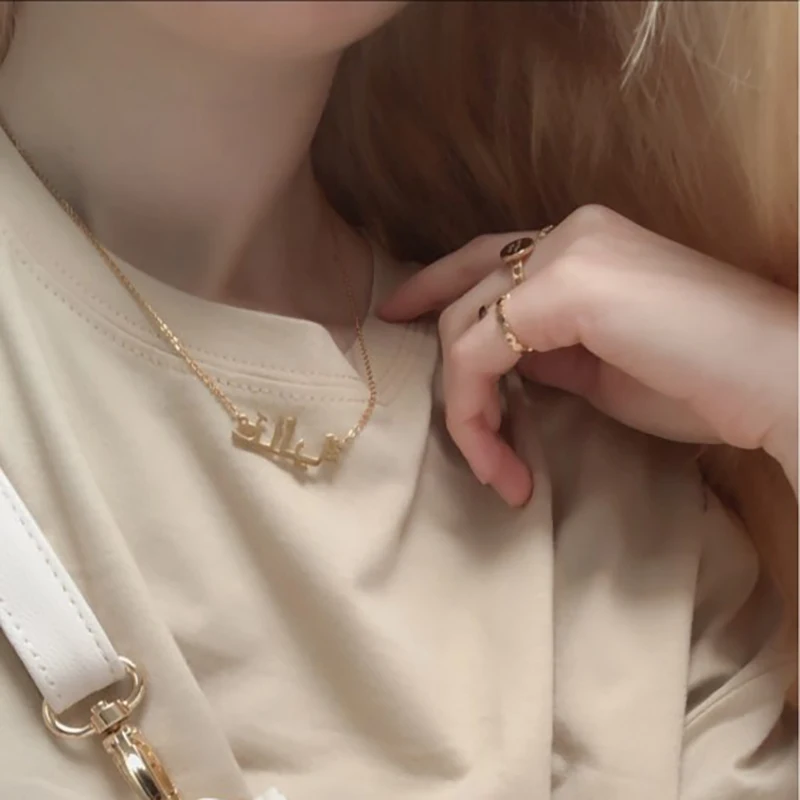 Персонализированное ожерелье Raexrage с арабским именем из нержавеющей стали