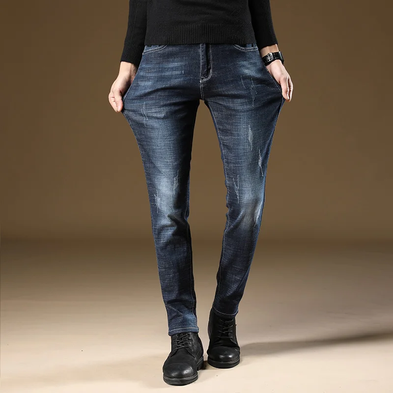 Thoshine Brand Spring Summer Men Thin Jeans Slim Fit Fashion Style Male Denim Pencil Pants Elastic Skinny Fit CowboyTrousers