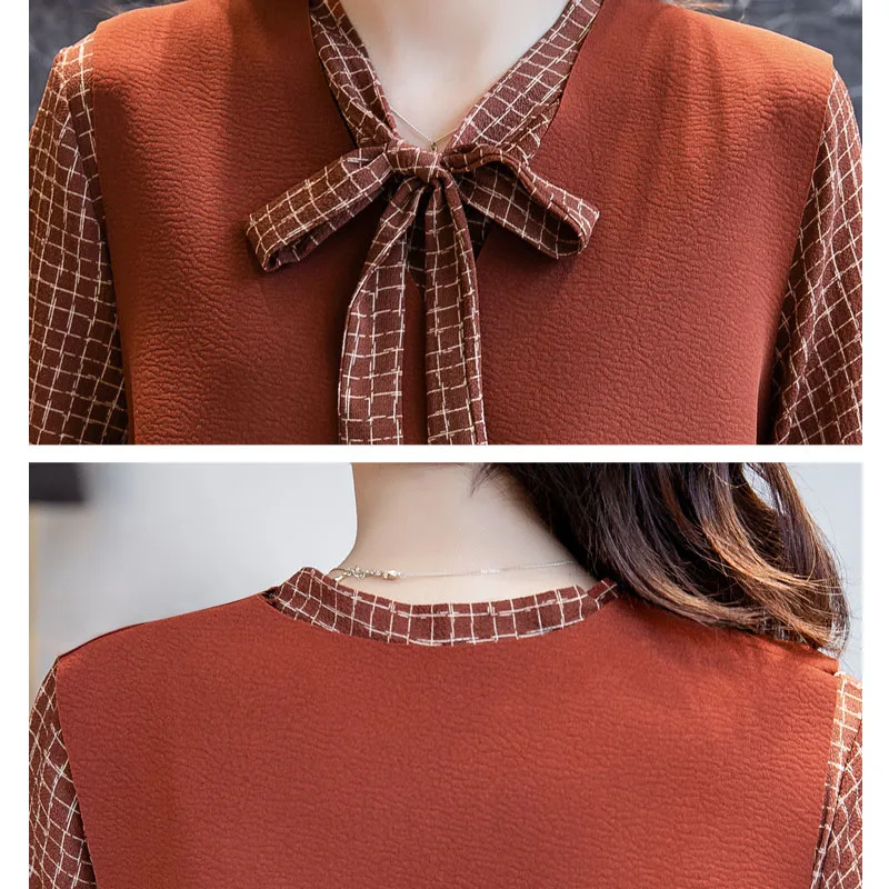 Комплект из 2 предметов с галстуком бабочкой в клетку для кормящих матерей платья