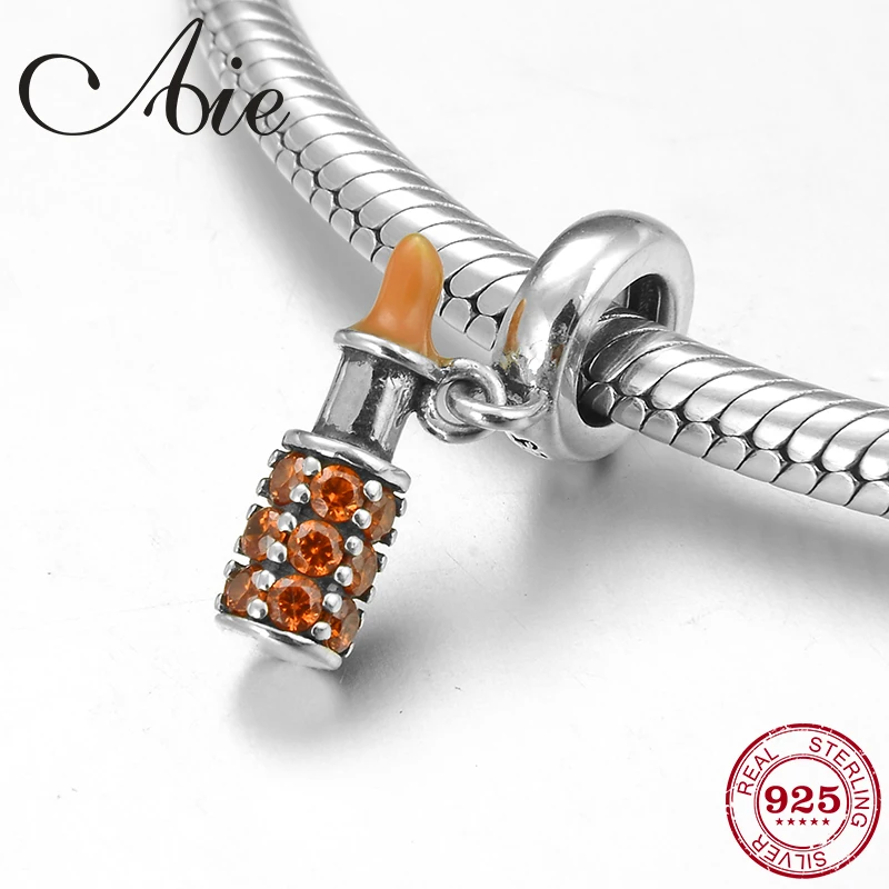 Оранжевая губная помада из стерлингового серебра 925 пробы очаровательные