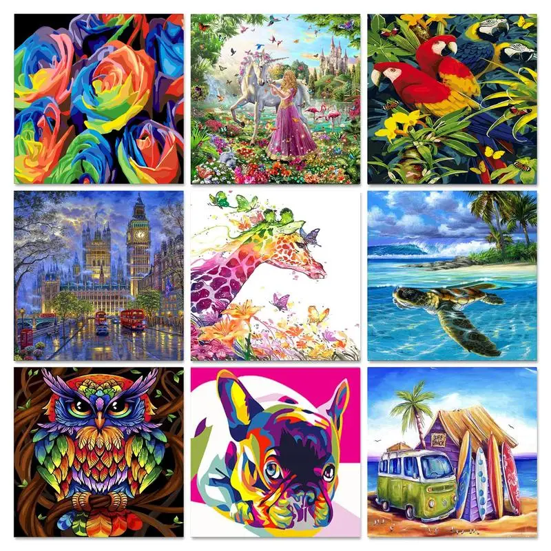 

Картина по номерам GATYZTORY для взрослых, пейзаж, масляная живопись по номерам, картина, искусство, сделай сам, холст, ручная роспись, украшение ...